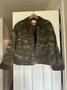 Camo Cropped Coat Sz L